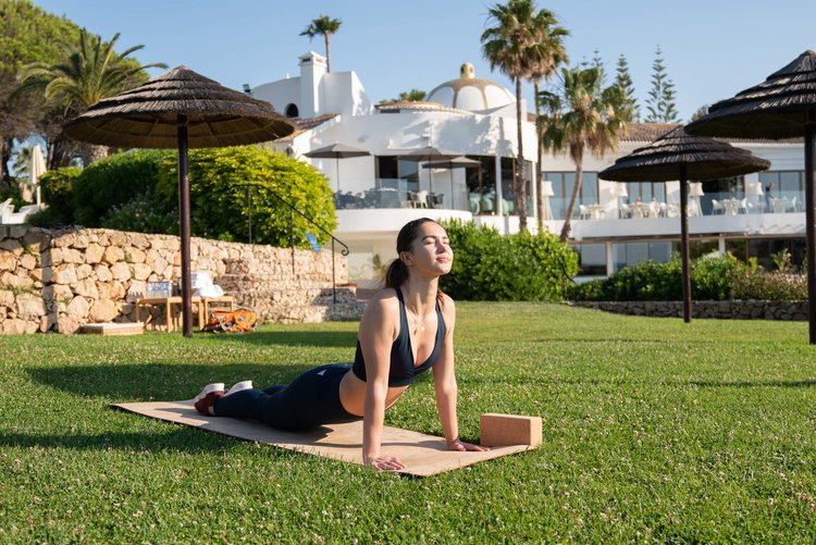 yoga at a resort in portugal 