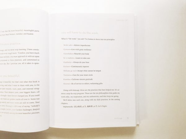 Page of Candice Kumai's book Kintsugi Wellness.